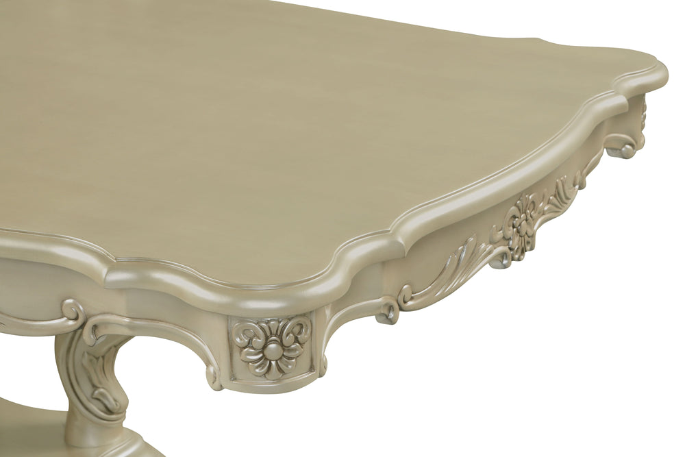 Monique - Tapa y base para mesa de comedor - Plata perlada