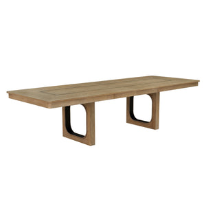 Escape - Dining Table Top With Two 18" Leaves - Glazed Natural Oak / Black Metal Trim