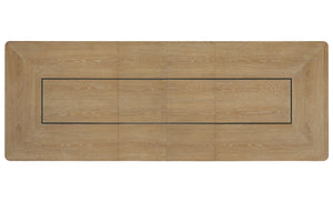Escape - Dining Table Top With Two 18" Leaves - Glazed Natural Oak / Black Metal Trim