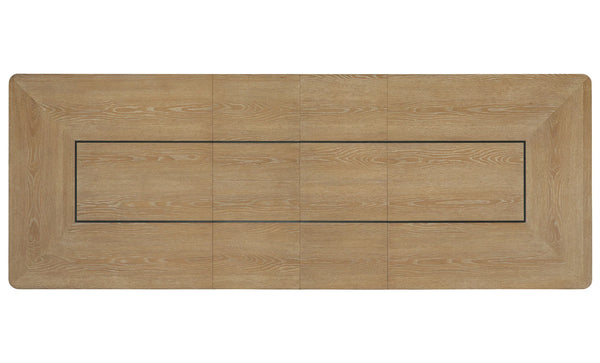Escape - Dining Table Top With Two 18" Leaves - Glazed Natural Oak / Black Metal Trim