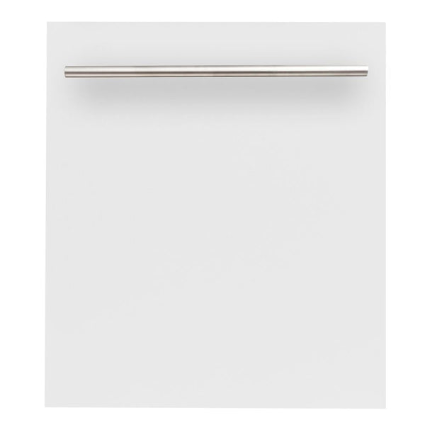 ZLINE 24 in. White Matte Top Control Built-In Dishwasher with Stainless Steel Tub and Modern Style Handle, 52dBa