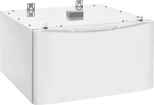 Luxury-Glide® Pedestal with Spacious Storage Drawer - Matte White Finish