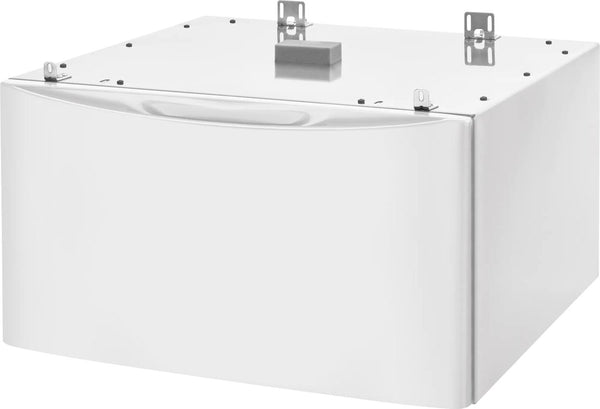 Luxury-Glide® Pedestal with Spacious Storage Drawer - Matte White Finish