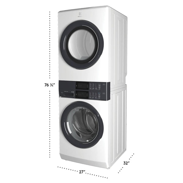 Laundry Tower Single Unit Front Load 4.4 Cu. Ft. Washer & 8 Cu. Ft. Electric Dryer