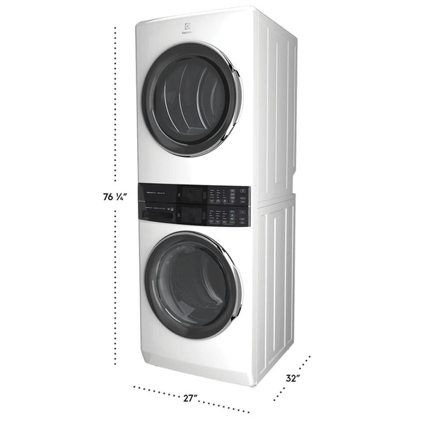 Laundry Tower Single Unit Front Load 4.5 Cu. Ft. Washer & 8 Cu. Ft. Electric Dryer