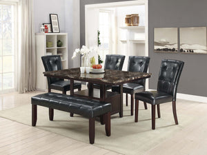 DINING BENCH/BLACK PU