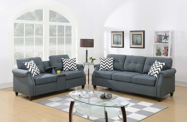2-PCS SOFA SET W/USB CONSOLE
