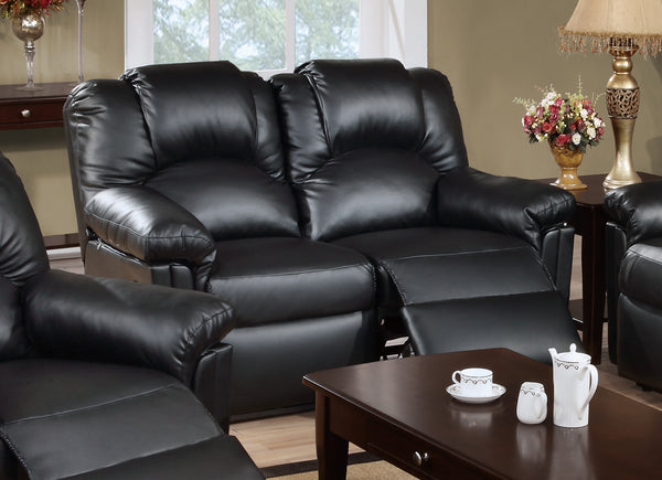 RECLINER LOVESEAT/BONDED LEATHER-BLACK