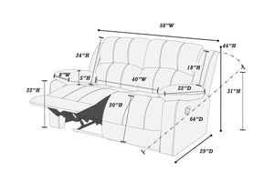  F6695 Motion Loveseat