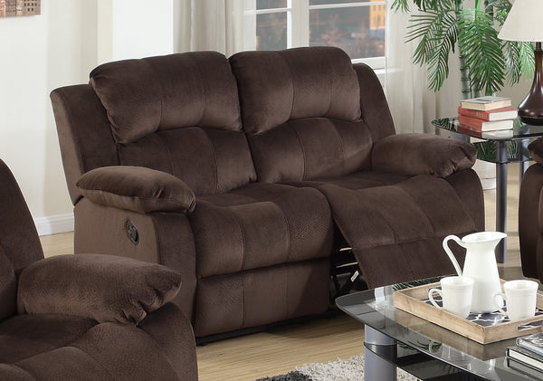 RECLINING LOVESEAT/CHOCO SUEDE