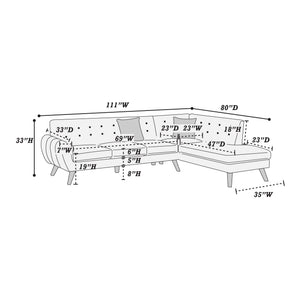 Unit F6955 2-Piece Sectional Set W/ 2 Accent Pillows