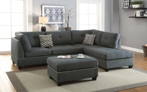 3-PCS SECTIONAL SET W/2 ACCENT PILLOWS