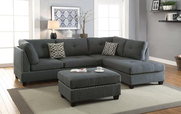 3-PCS SECTIONAL SET W/2 ACCENT PILLOWS