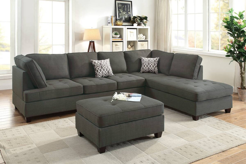 Solace F6988 2-Piece Sectional Set W/ 2 Accent Pillows