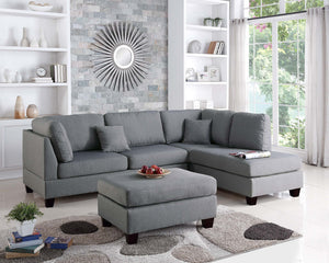 3-PCS SECTIONAL SET W/2 ACCENT PILLOWS