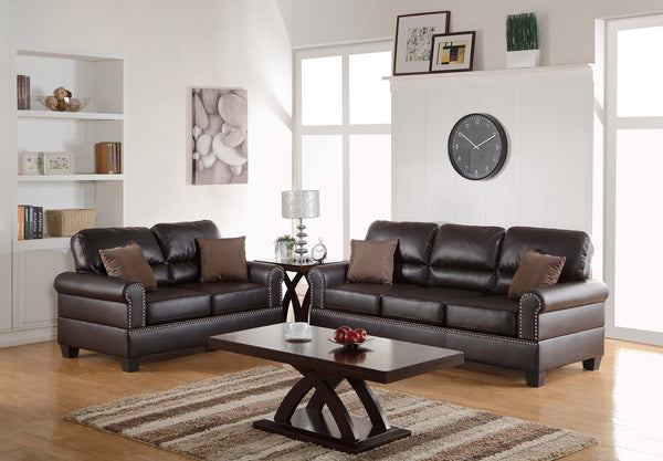 2-PCS SOFA SET/ESPRESSO BONDED LEATHER