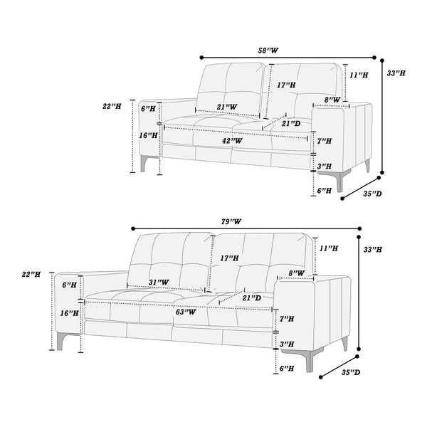 Air F8417 2-Piece Sofa Set