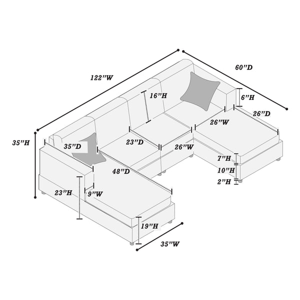 Manor F8450 3-Piece Sectional Sofa Set