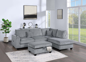 3-PC SECTIONAL SET W/ 2 ACCENT PILLOWS