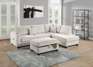 3-PC SECTIONAL SET W/ 2 ACCENT PILLOWS
