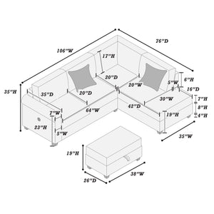Plaza F8453 3-Piece Sectional Set