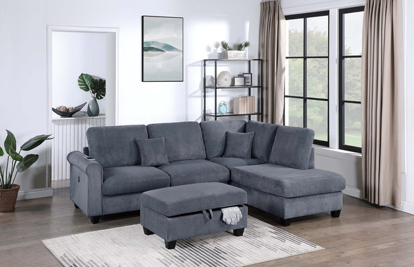 3-PC SECTIONAL SET W/ 2 ACCENT PILLOWS
