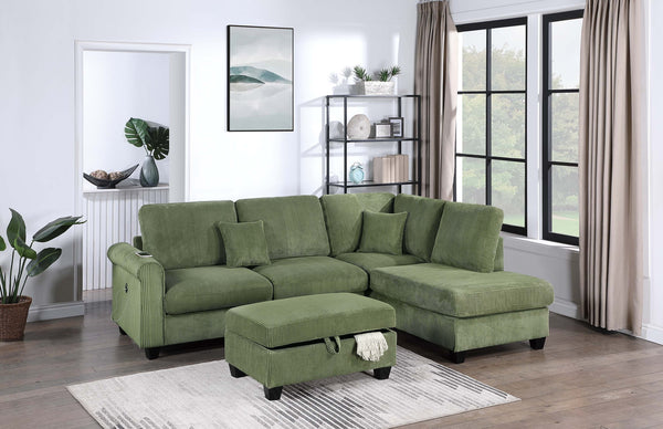 3-PC SECTIONAL SET W/ 2 ACCENT PILLOWS