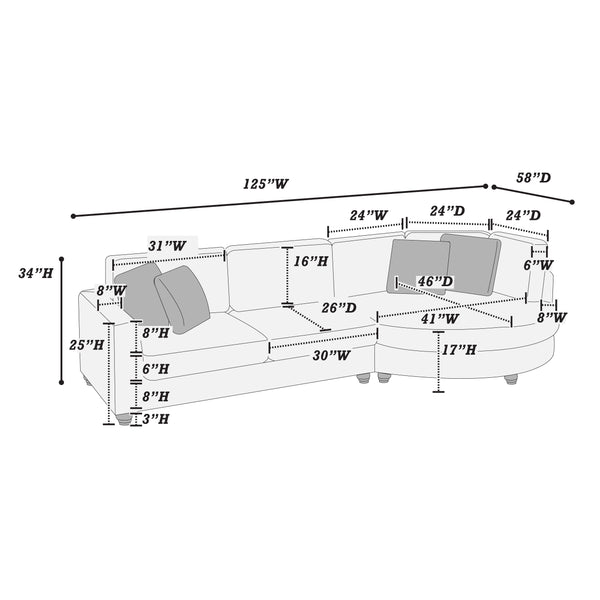 Nimbus F8458 2-Piece Sectional Set XL
