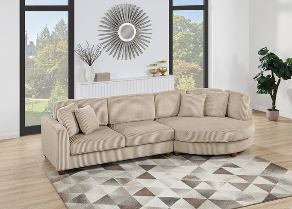2-PC SECTIONAL SET (X-LARGE SIZE) W/ 4 ACCENT PILLOWS
