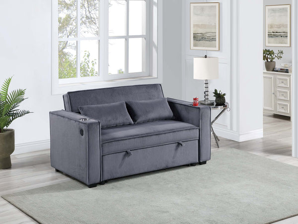 CONVERTIBLE SOFA W/ 2 ACCENT PILLOWS