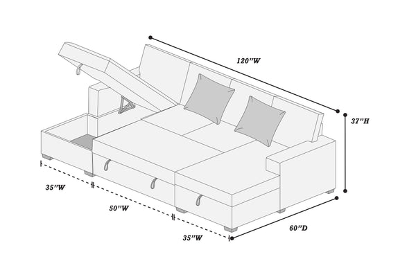  F8557 3-Piece Convertible Sectional