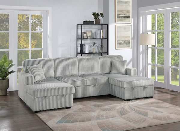 3-PC CONVERTIBLE SECTIONAL W/ 2 ACCENT PILLOWS