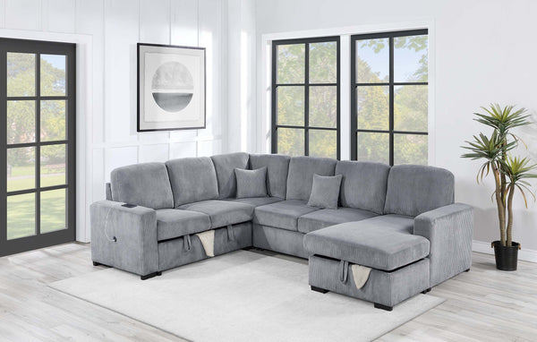 4-PC CONVERTIBLE SECTIONAL W/ 2 ACCENT PILLOWS 