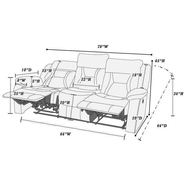  F86296 Power Reclining Sofa
