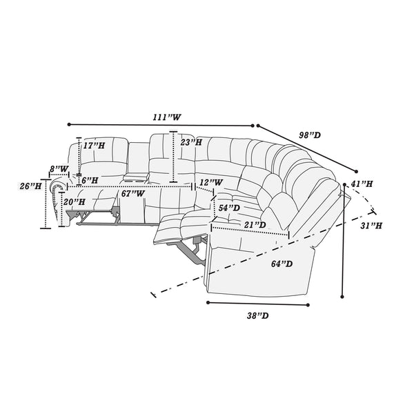  F86613 Power Reclining Sectional