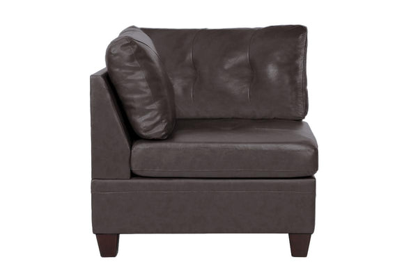 Corner sofa/ dark coffee genuine leather 