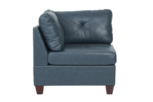 Corner sofa/ ink blue genuine leather