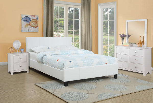 QUEEN BED-WHITE PU