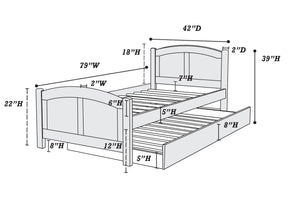 TWIN BED W/TRUNDLE-CHERRY