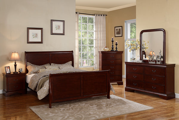 QUEEN LOUIS PHILLIPPE BED - CHERRY