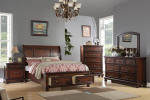 CALIFORNIA KING BED/ANTIQUE CHERRY FINISH