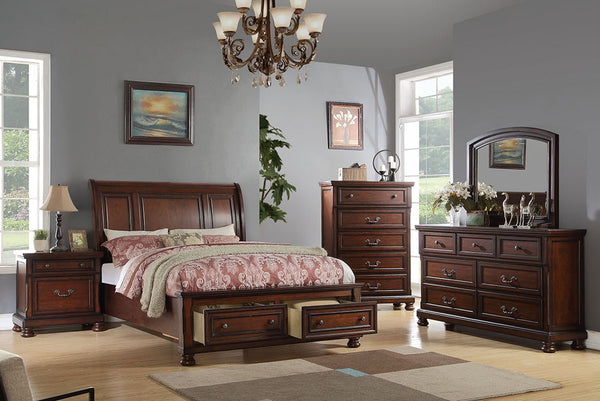 EASTERN KING BED/ANTIQUE CHERRY FINISH