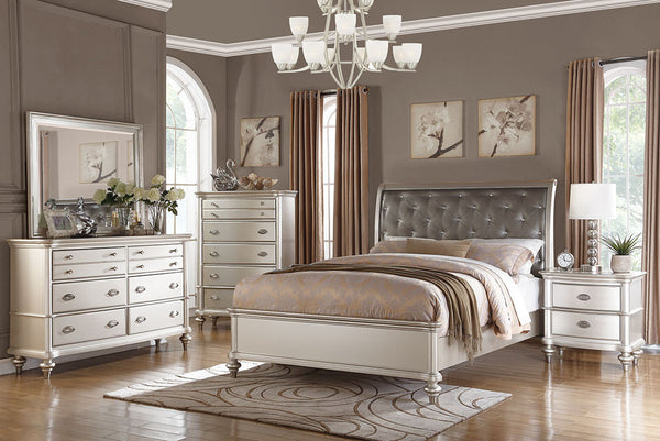 CALIFORNIA KING BED/SILVER FINISH