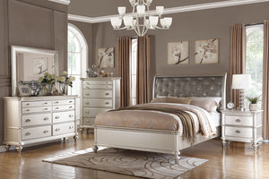 EASTERN KING BED/SILVER FINISH