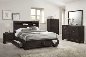 E. KING BED/DARK WALNUT