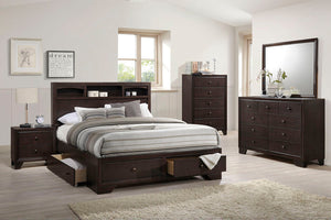 QUEEN BED/DARK WALNUT