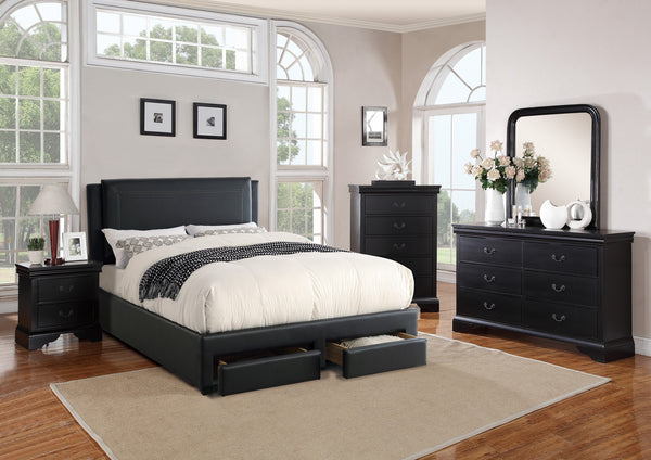 FULL BED/BLACK PU