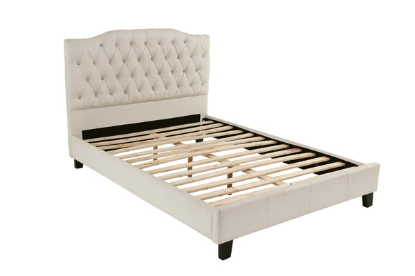 QUEEN BED/PU-WHITE