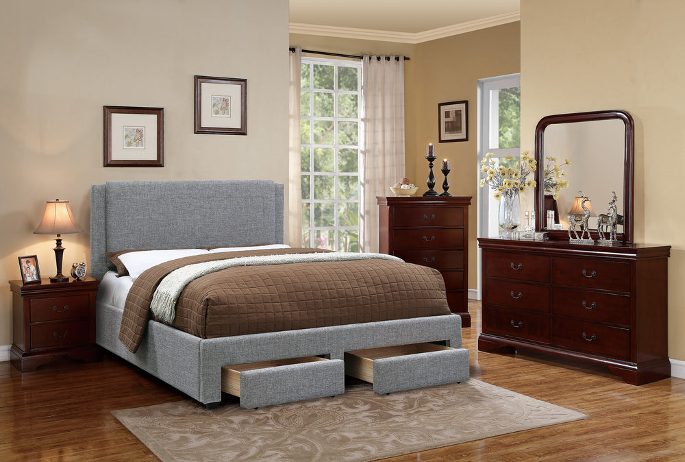 QUEEN BED/STONE ASH