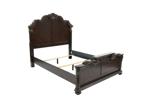 EASTERN KING BED/VANEER/DARK WALNUT
